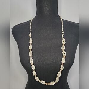 Handcrafted  4 Pattern Shell Seashell Small and Large Necklace